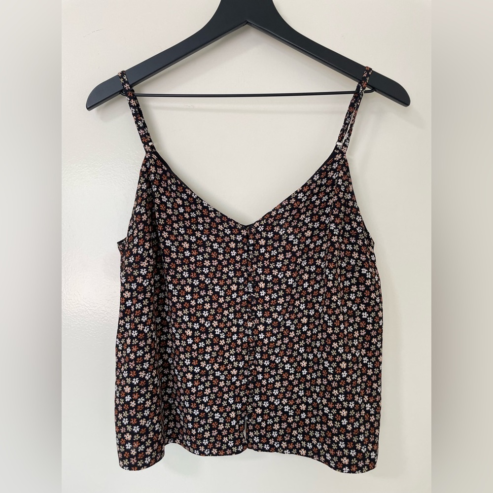 Madewell Floral Button-Front Tank Top